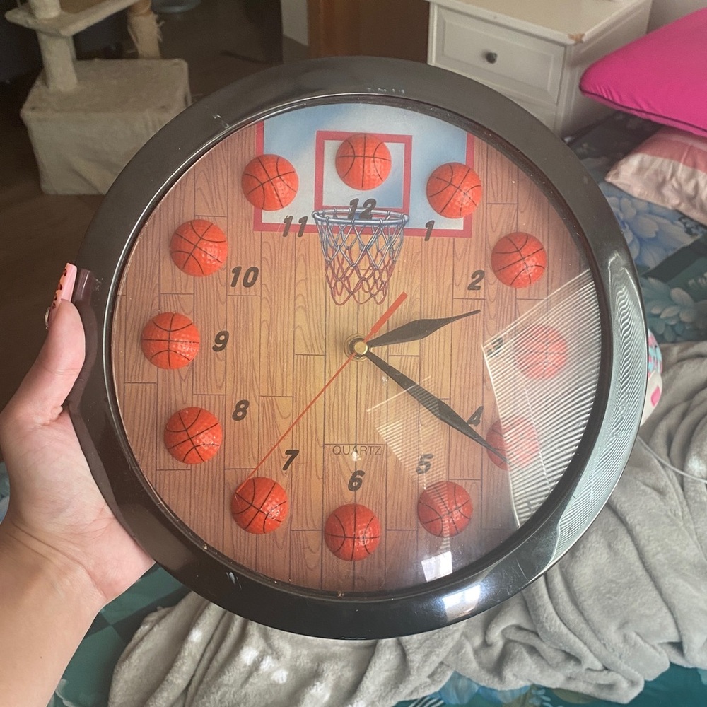 Vintage Basketball Themed Wall Clock